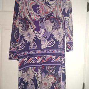 Donna Morgan long sleeve dress, purple, lavender,